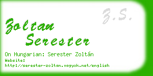 zoltan serester business card